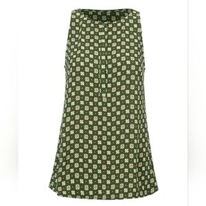 CAbi Snap Top - Olive Green Floral Button-Up Blouse